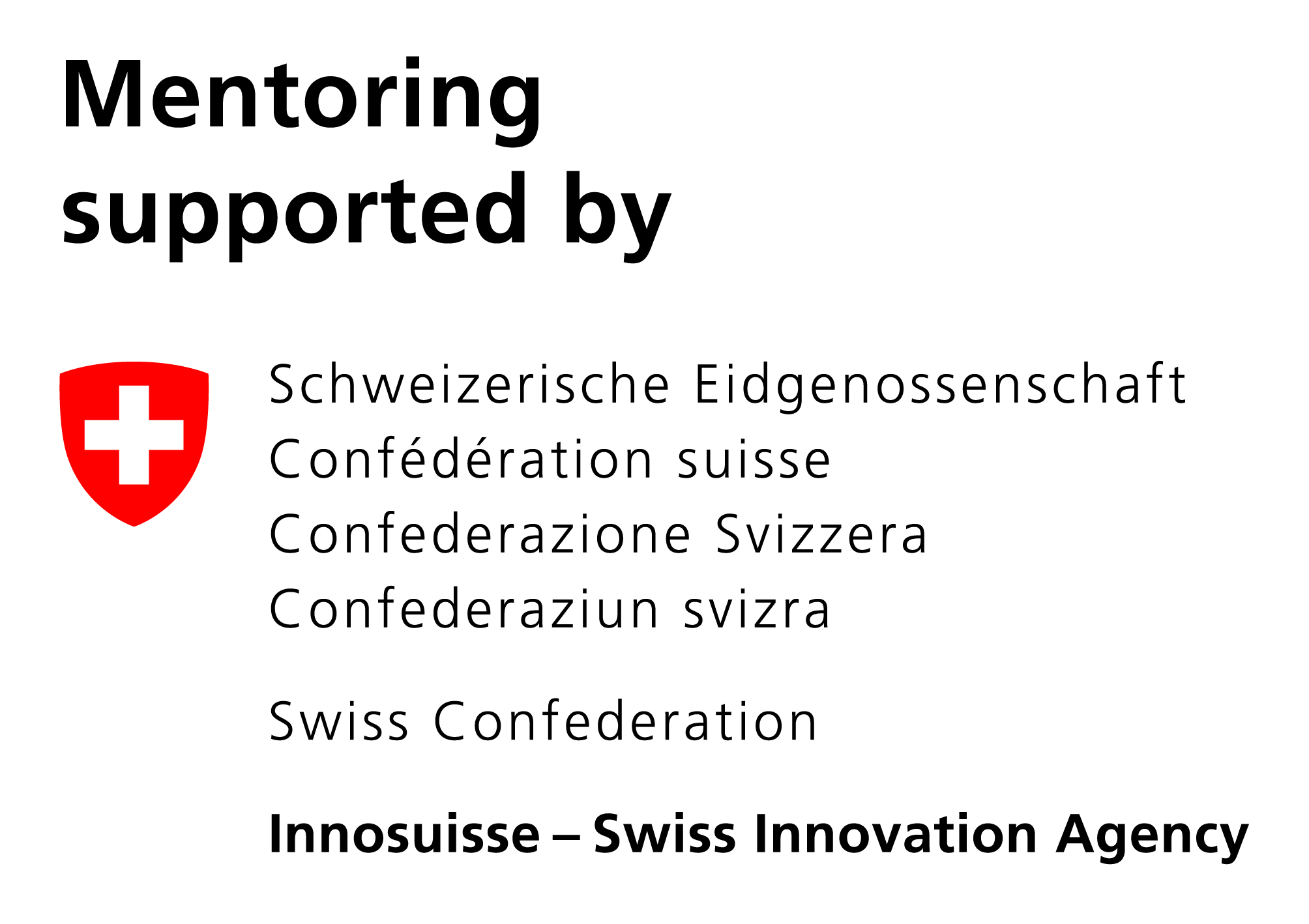 Mentoring supported by Innosuisse — Swiss Innovation Agency
